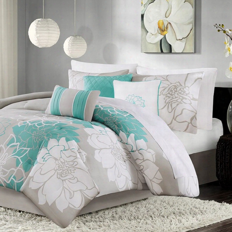 Madison Park Lola Comforter Set In Aqua