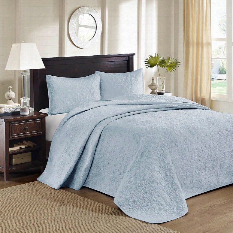 Madison Park Quebec 3 Piece Bedspread Set In Blue