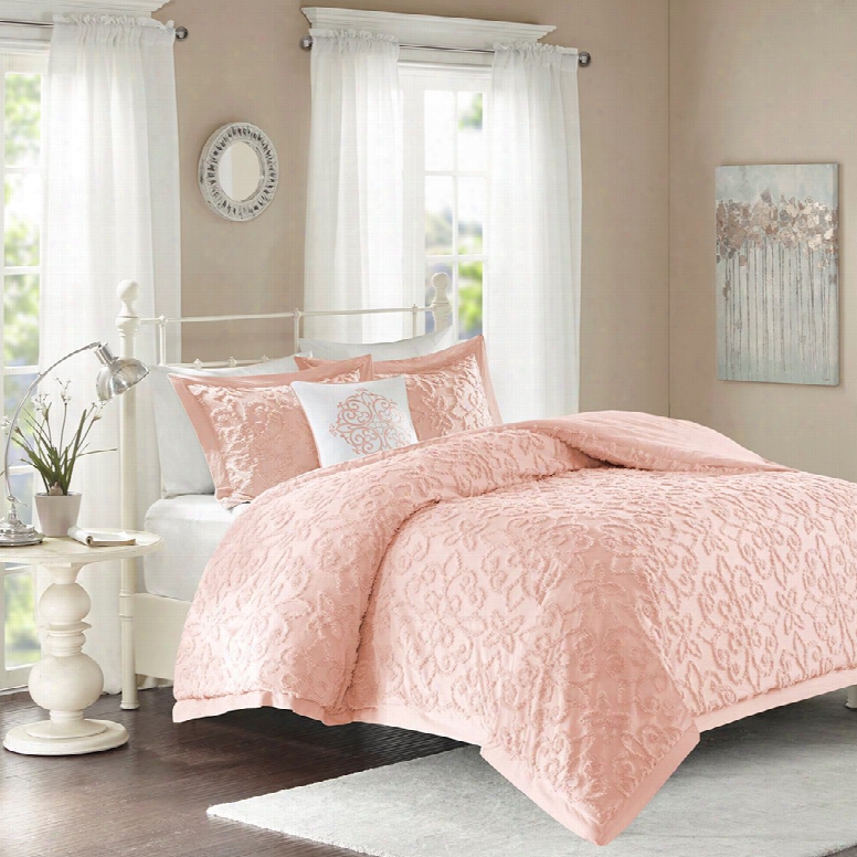 Madison Park Sabrina 4 Piece Comforter Set In Pink