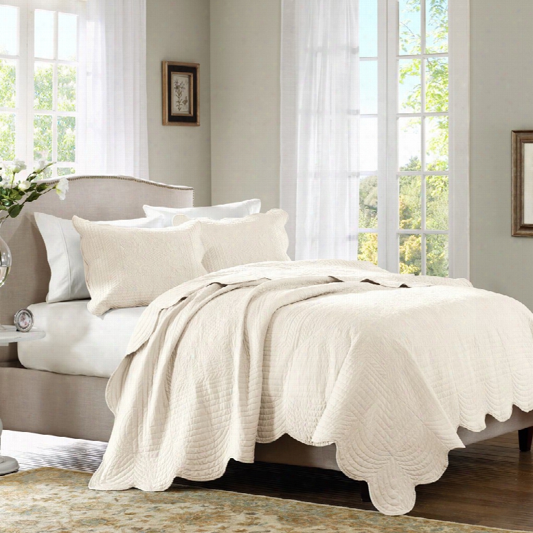 Madison Park Tuscany 3 Piece Coverlet Set In Ivory