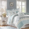 Madison Park Dawn 9 Piece Cotton Percale Comforter Set in Blue