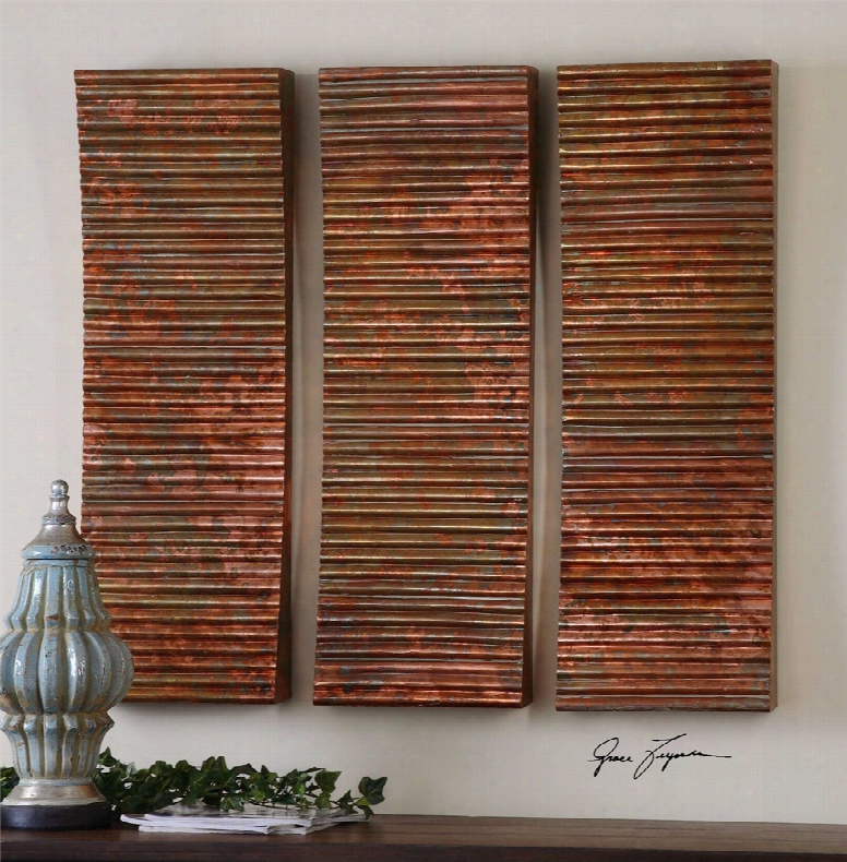 Uttermostt Adara Wall Art Set Of 3 In Copper