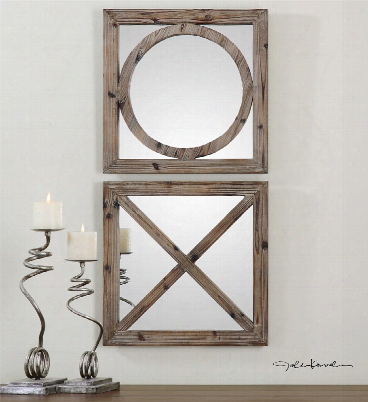 Uttermost Baci E Abbracci Wooden Mirrors Set Of 2