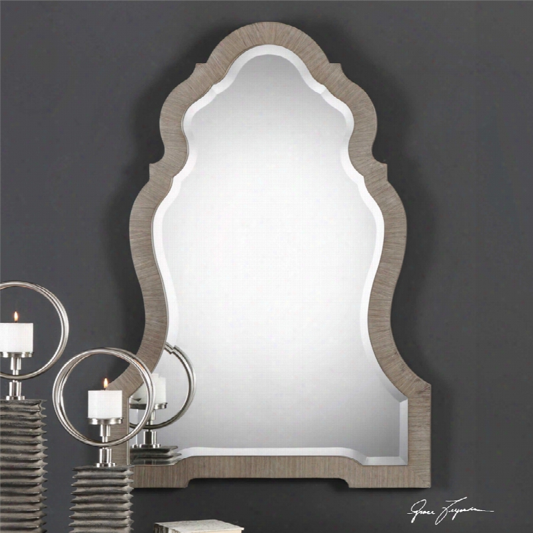 Uttermost Carroll Arch Mirror In Aged Gray