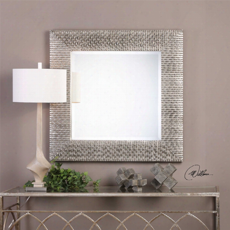 Uttermost Cressida Square Mirror In Distressed Silver