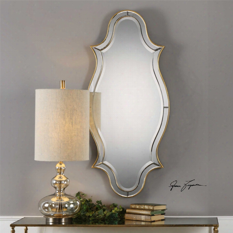 Uttermost Donatella Curved Sided Mirror In Gold
