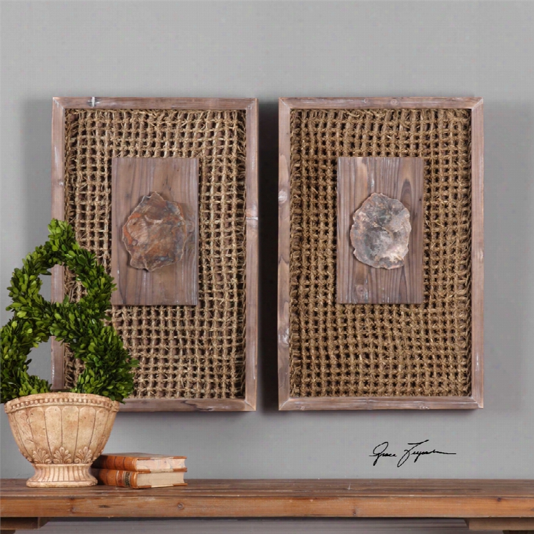 Uttermost Endicott Petrified Wood Panels Set Of 2