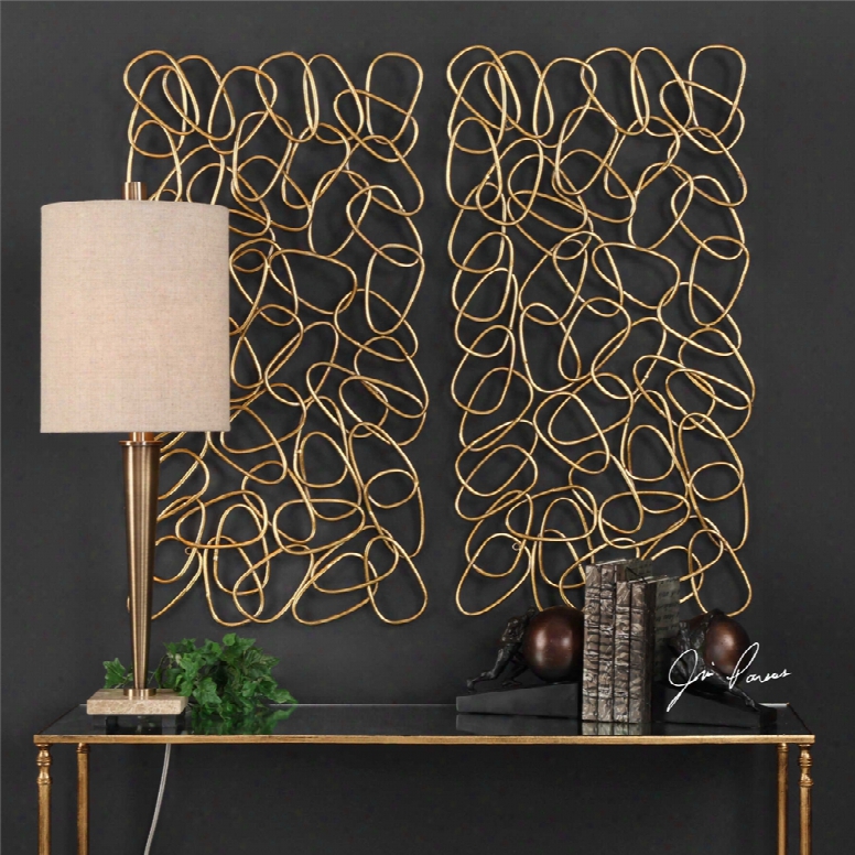 Uttermost In The Loop Wall Art Set Of 2 In Gold