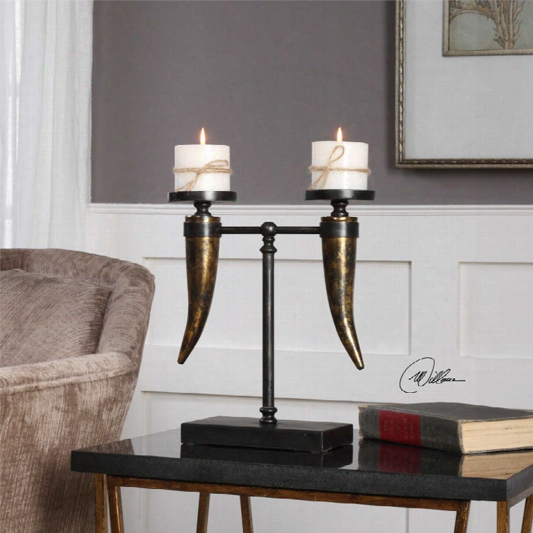 Uttermost Janaki Gold Horn Candleholder