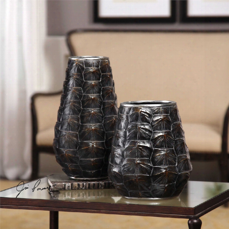 Uttermost Kapil Tortoise Shell Vases Set Of 2