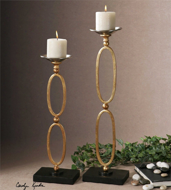 Uttermos Lauria Chain Link Candleholders Set Of 2