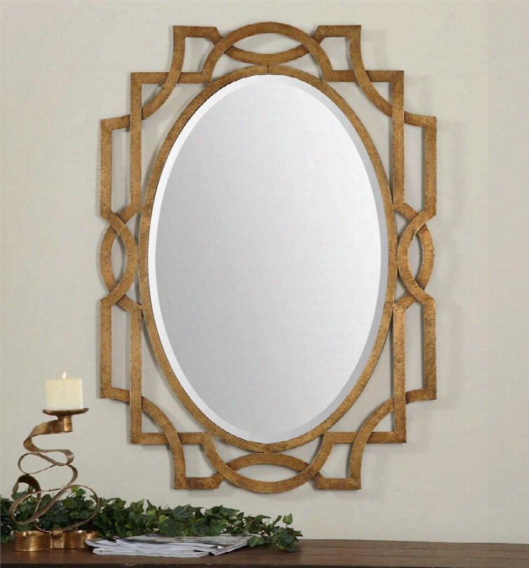 Uttermost Margutta Oval Mirror In Gold