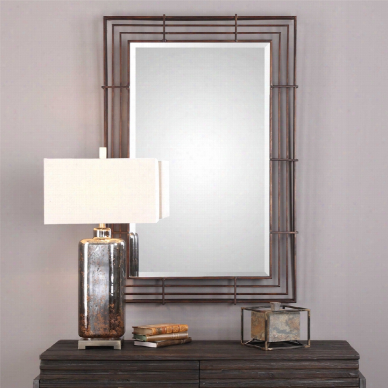 Uttermost Perlo Mirror In Rust Br Onze