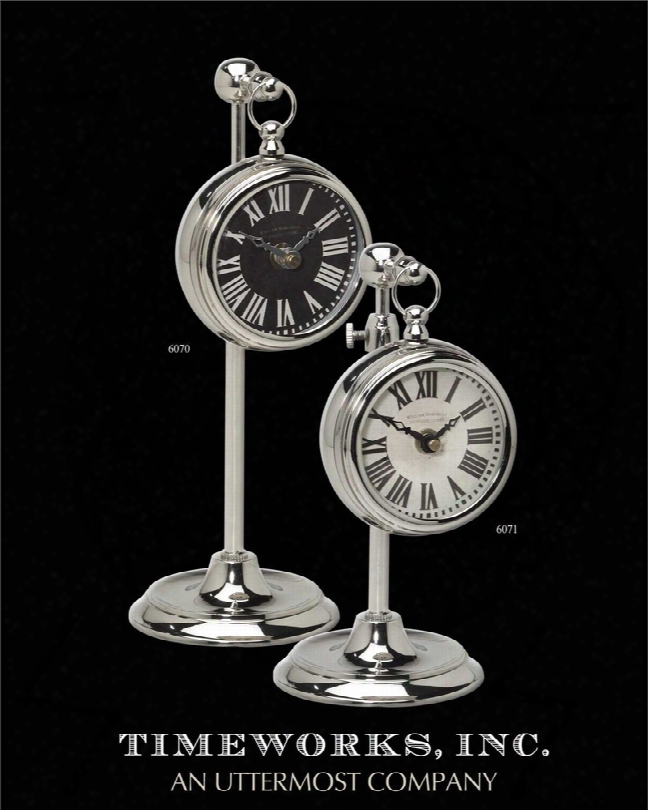 Uttermost Pocket Watch Marchamt In Nickel And Cream