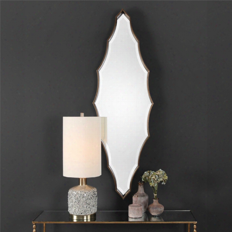 Uttermost Saffron Scalloped Bronze Mirror