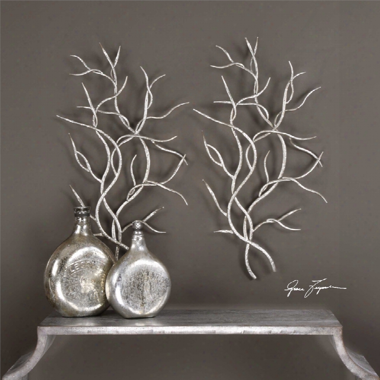 Uttermost Silver Branches Wall Art Set Of 2