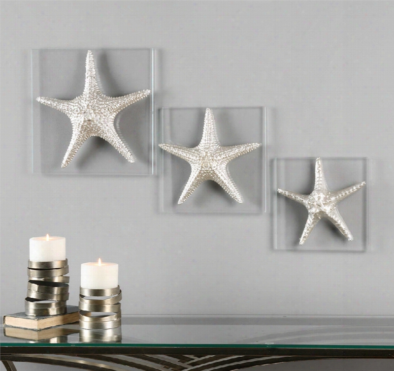 Uttermost Silver Starfish Wall Art Set Of 3