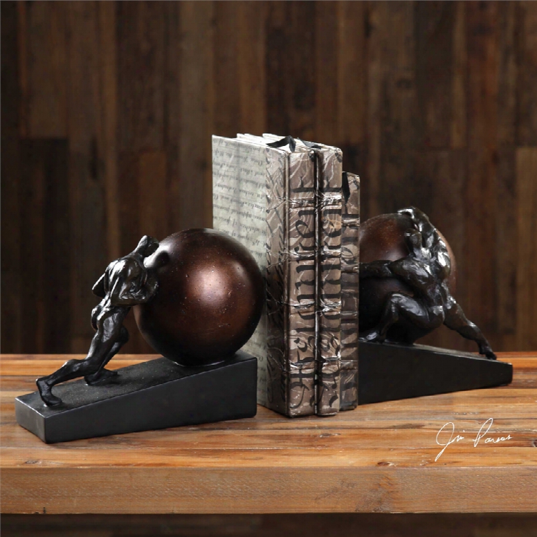 Uttermost Weight Of The World Bookends Set Of 2