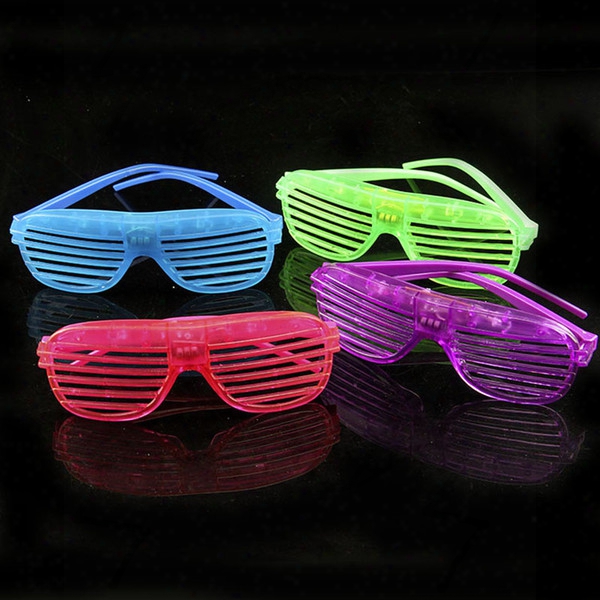 12pcs/lot Halloween Prop Glow Sunglass Shutter Shadds Led Light Glass Free Size For Party Club Festival Wear