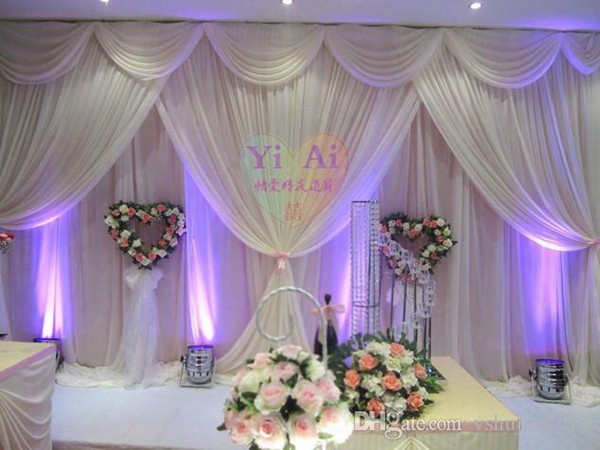 2015 New Creative Korean Ice Silk Wedding Decoration / Wedding Backdrop 3m*6m(10ft*20ft) Props Curtain Decorations High Quality