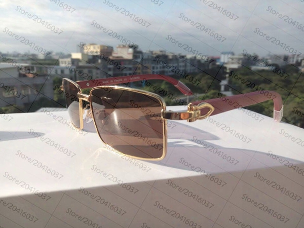 2017 Brand Buffalo Horn Glasses Gold Wood Sunglasses Frames Wooden Sunglasses Men Aviators Buffalo Glasses Sun Glasses Avitor Shades