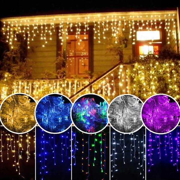 2017 Christmas Outdoor Decoration 3.5m Droop 0.3-0.5m Curtain Icicle String Led Lights 220v/110v New Year Garden Xmas Wedding Party