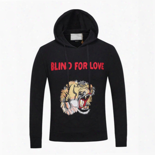 2017 Good Quality Tiger Pattern Men&#039;s Hoodies Blind For Love Letter ,autumn/winterv Casual Long Sleeve Sweatshirts #2e100a