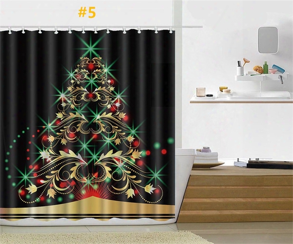 2017 Merry Christmas Shower Curtain 165*180cm Santa Claus Snowman Pattern Bathroom Shower Curtain For Christmas Decoration Top 10 Kinds