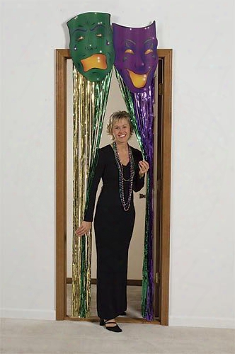 3 Ft. Mardi Gras Mask Door Curtain