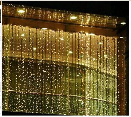 300 Led 3m*3m Curtain String Lights Garden Lamps Chr1stmas Icicle Lights Xmas Wedding Party Decorations 110v-250v.au Us Uk Eu Plug