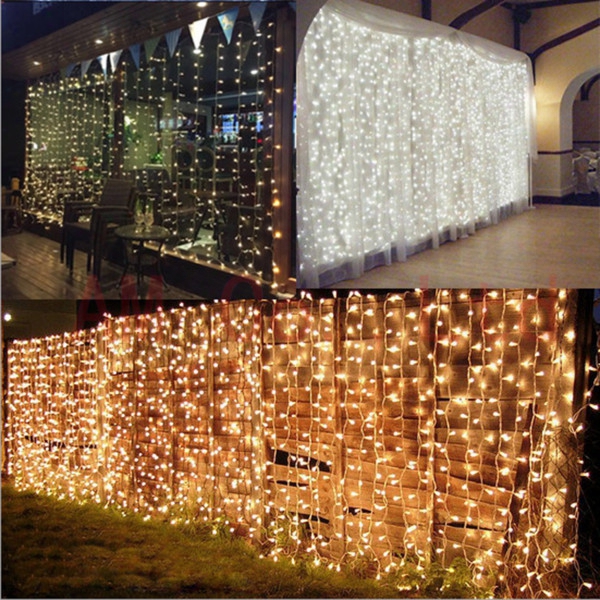 3*3meter 300 Led Curtain Led Christmas Edding Party Star Light Decor Outdoor Xmas Fairy String Lights Home Ligting