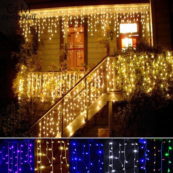 3.5m Droop 0.3-0.5m Curtain Icicle Led String Light Christmas Light Outdoor Decoration 220v 110v Led Holiday Light New Year Garden Wedding