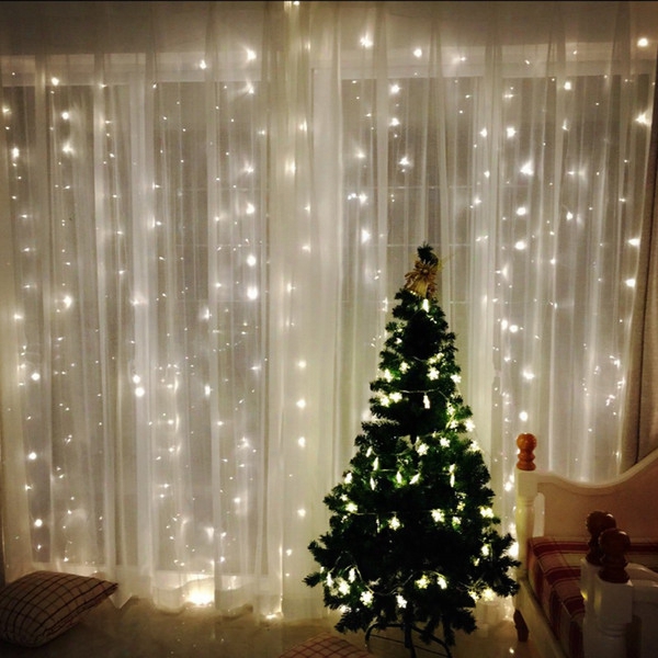 4.5m X 3m 300 Led Icicle String Lights Christmas Xmas Fairy Lights Outdoor Home For Wedding/party/curtain/garden Decoration