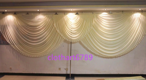 6m Wide Valance White Swags Wedding Stylist Designs Backdrop Drapes Party Curtain Celebration Stage Performance Background Satin Drape Wall