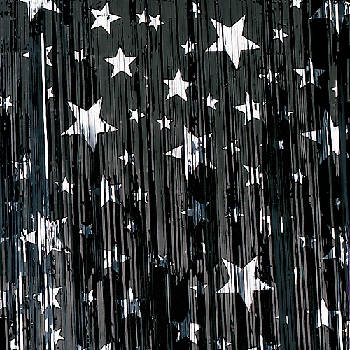 Black & Silver Stars Metallic Curtains