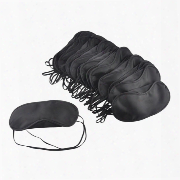 Black Eye Mask Shade Nap Cover Blindfold Mask For Sleeping Travel Soft Polyester Masks 4 Layer 0612001