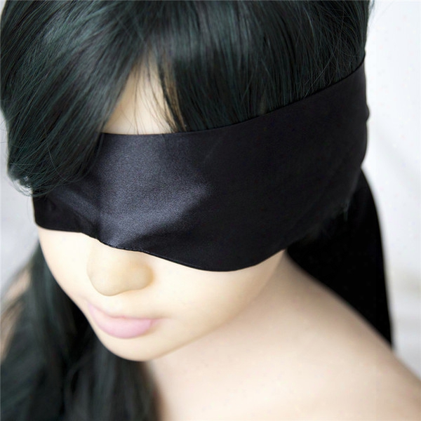 Black  Satin Ribbon Blindfold Sexy Eye Mask Patch Bondage Masque Mask Sex Aid Party Fun Flirt Sex Toys For Woman Men Couples