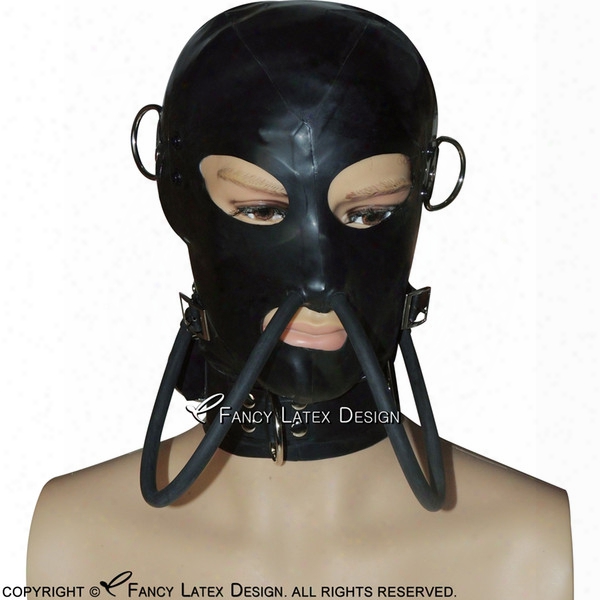 Latex Gummi Hoods Full Face Cover Mask Eyes Mouth Cover 