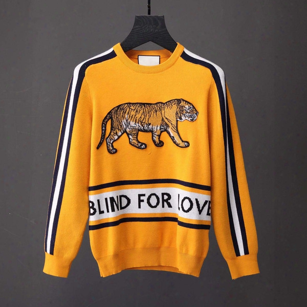 Blind For Love Men Sweater Cotton Crewneck Sweater Soft Rib-knit Long Sleeve Yellow Colors Top New Arrivals Clothing