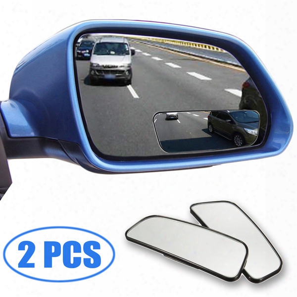 Blind Spot Mirrors, 360 Degree Rotate Adjustable Square Blind Spot Mirror, Waterproof Glass Car Blibd Wide Mirror For Traffic Safety (2pack)