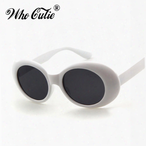 Clout Goggles Retro Vintage White Black Oval Sunglasses Nirvana Kurt Cobain Glasses Alien Shades 90s White Oval Sunglasses Punk Rock Glasses