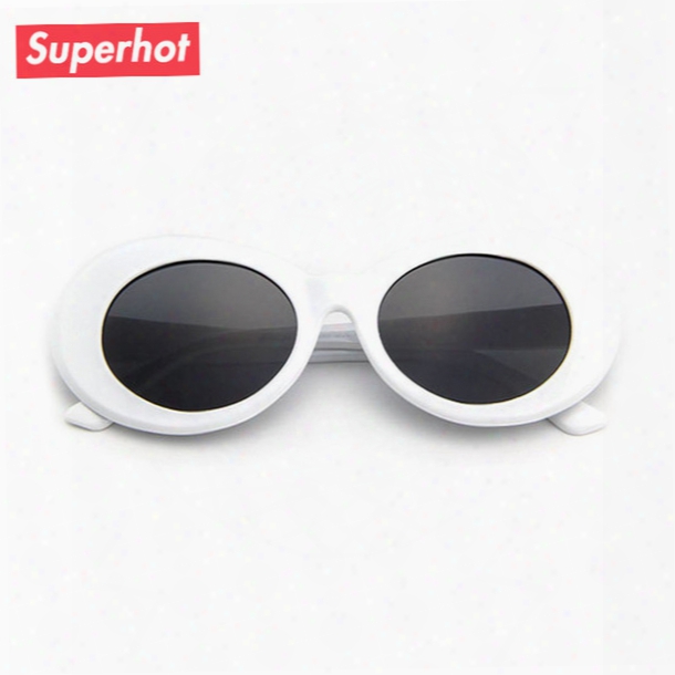 Clout Goggles Retro Vintage White Oval Sunglasses Men Women Sun Glasses Nirvana Kurt Cobain Shades Uv400 D0197