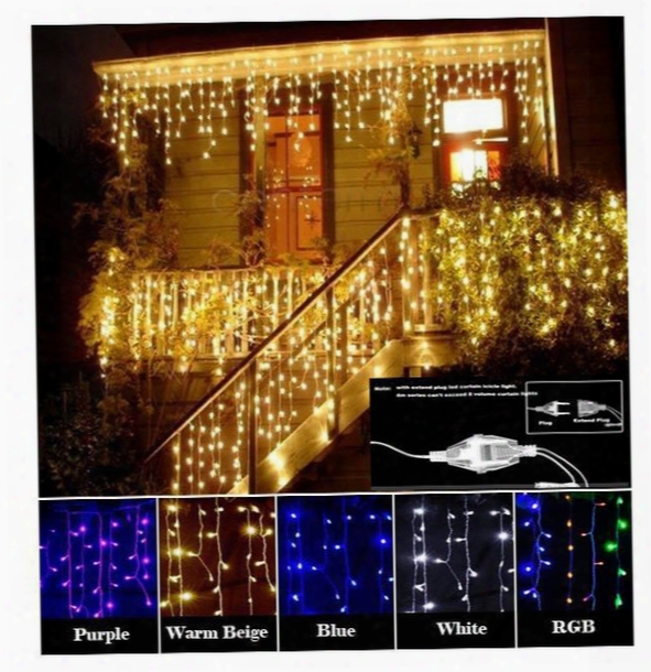 Curtain Icicle Led String Light Christmas Light 4m Droop 0.4-0.6m Outdoor Decoration 220v 110v Led Holiday Light New Year Garden Wedding