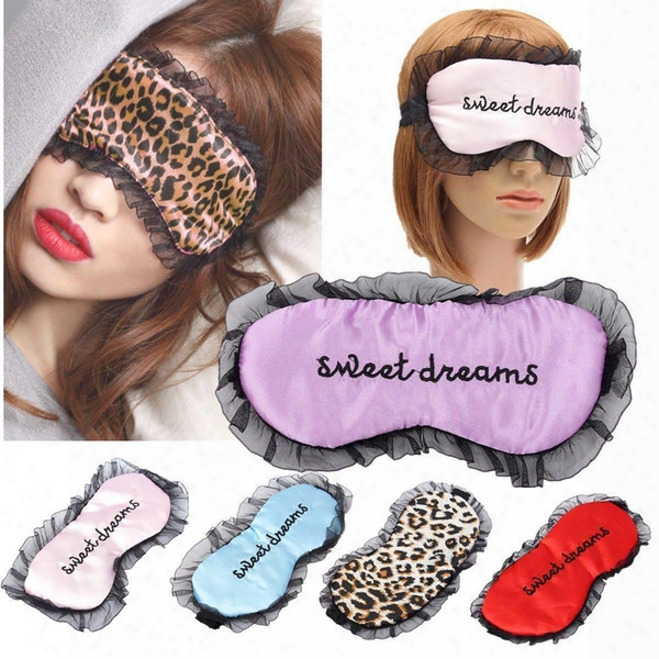 Cute Soft Silk Filled Sleeping Eye Mask Adjustable Lace Eye Shade Nap Cover Blindfold Sleeping Travel Rest Patch Blinder