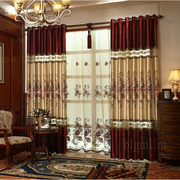 Free Shipping Embroidered Pastoral Curtain / Blackout Curtains For Living Room/bedding Room/ Drapes Custom-made