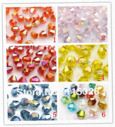 Free Shipping! Wholesale 1000pcs/lot 3mm Crystal Glass Ffaceted Bicone Curtains Beads In Bulk For Jewelry Making
