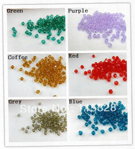 Free Shipping! Wholesale 500pcs/lot 4mm Crystal Glass Faceted Bicone Curtains Beads In Bulk For Jewelry Maaking