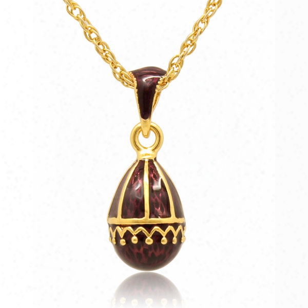 Hand Craft Enamel Elegant Falling Curtain Pendant Multiple Crystal Paved Charm Necklace Faberge Egg Pendant For Easter Day