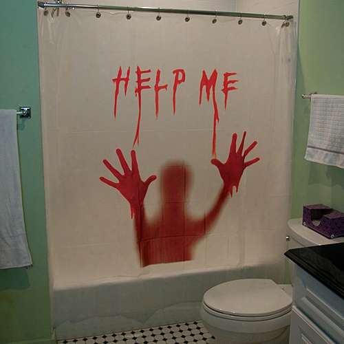 Help Me Bloody Shower Curtain
