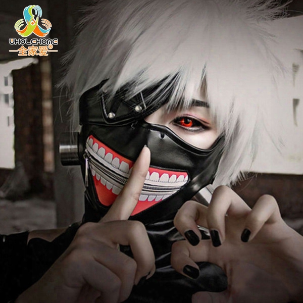 High Quality Clearance Tokyo Ghoul 2 Kaneki Ken Mask Adjustable Zipper Masks Pu Leather Cool Mask Blinder Anime Cosplay